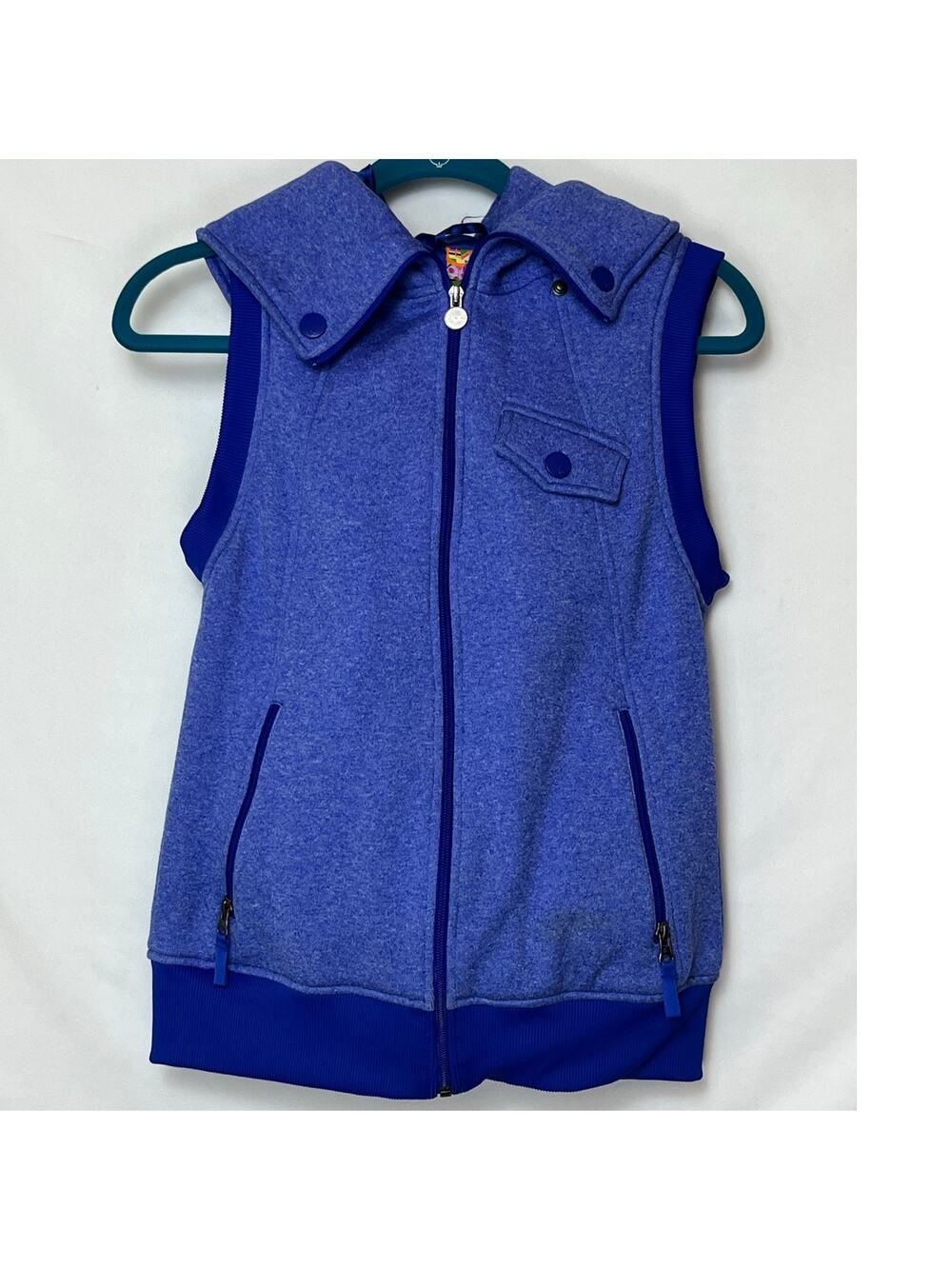 Burton Men's Size Small Blue WB Star Hooded Full Zip Athleisure Vest